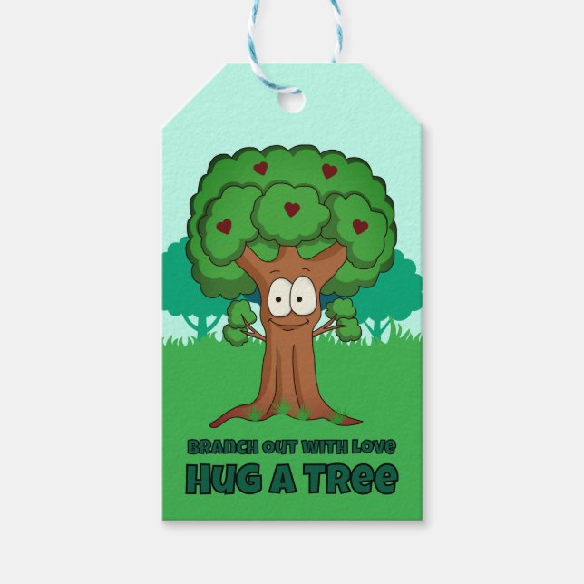 Verzweigen mit Liebe, die einen Baum umarmen Geschenkanhänger (Vorderseite)