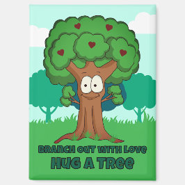Verzweigen mit Liebe, die einen Baum umarmen Magnet