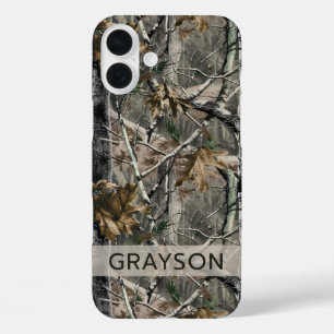 Verzweigungen Wald Tarnung Personalisiert iPhone 16 Plus Hülle