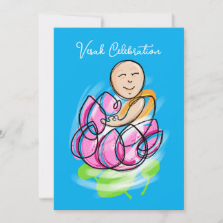 Vesak Lotus Monk Zen Einladung