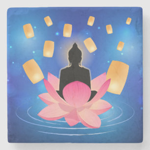 Vesak-Tag Buddha auf Lotus-Laterne Vaisakha Steinuntersetzer