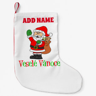 Vesele Vanoce Personalisierter Name Tschechien Kleiner Weihnachtsstrumpf