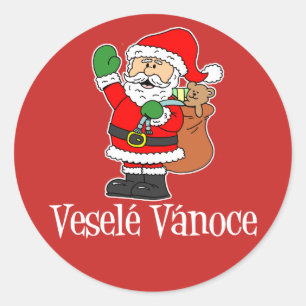 Vesele Vanoce Tschechische Weihnachtsfeier Weihnac Runder Aufkleber
