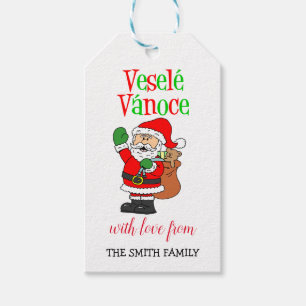 Vesele Vanoce Tschechischer Santa Personalisierte  Geschenkanhänger