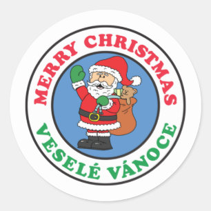 Vesele Vanoce Tschechischer WeihnachtsWeihnachtsfe Runder Aufkleber