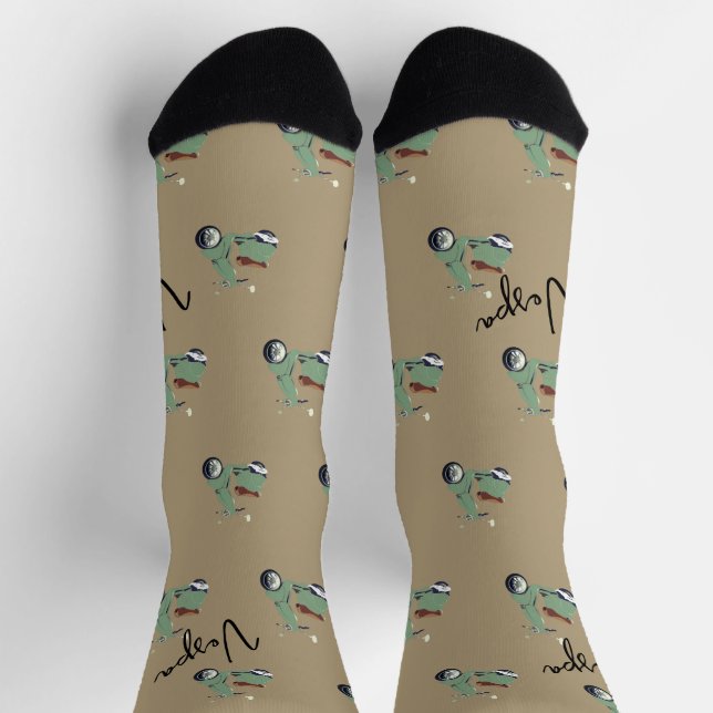 Vespa Beige Crew Socks Socken (Oben)
