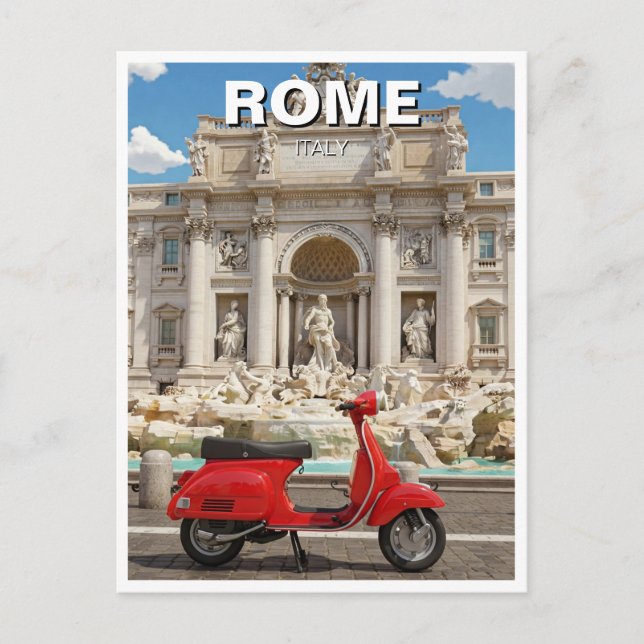 Vespa in Rom, Italien Postkarte (Vorderseite)