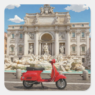 Vespa in Rom, Italien Quadratischer Aufkleber