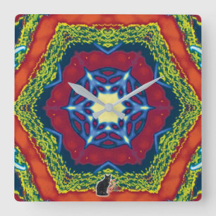 Vesper Kaleidoskop Quadratische Wanduhr