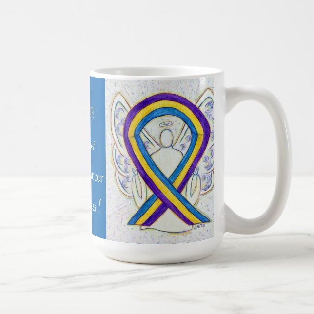 Vessie Cancer Sensibilisation Ruban Angel Mug (Droite)