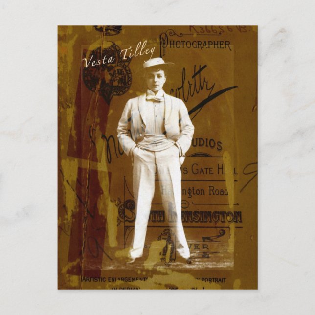Vesta Tilley Postkarte (Vorderseite)
