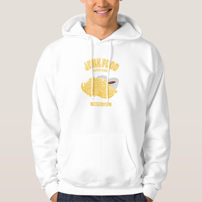 VESTE À CAPUCHE 細細フライドポテト（カレッジ風イラスト (Devant)