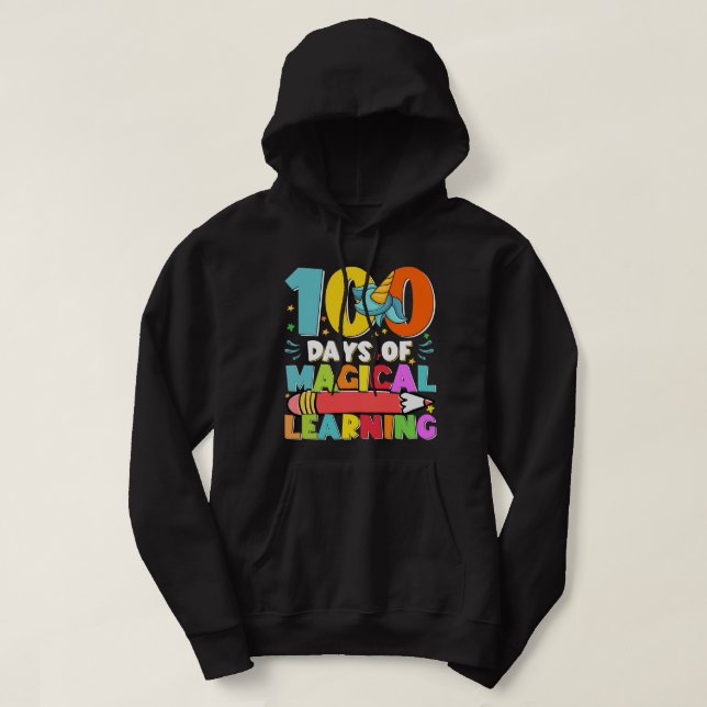 Veste À Capuche 100 jours d'apprentissage magique 100 jours 100 jo (Design devant)