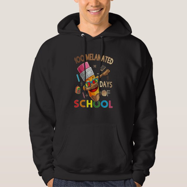 Veste À Capuche 100 Melanated Days Of School African American Dabb (Devant)