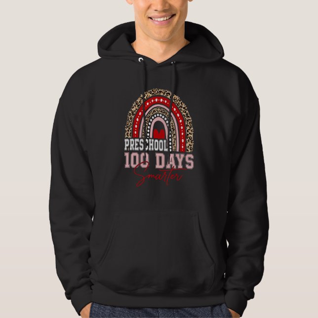 Veste À Capuche 100th Day Of Preschool Teacher 100 Days Smarter Ra (Devant)