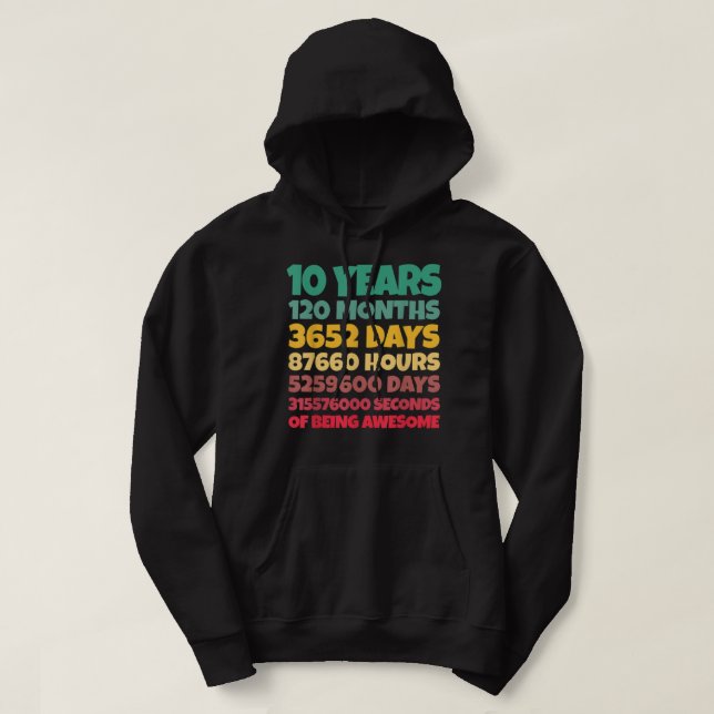 Veste À Capuche 10e Birthday Venin Boy 10 Years Beg Awesome (Design devant)