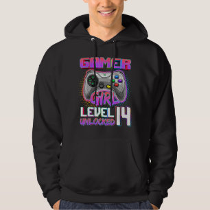 Veste À Capuche 14e Anniversaire Gamer Girl Niveau 14 Non verrouil