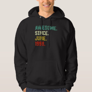 Veste À Capuche 24e anniversaire stupéfiant depuis juin 1998 24 an