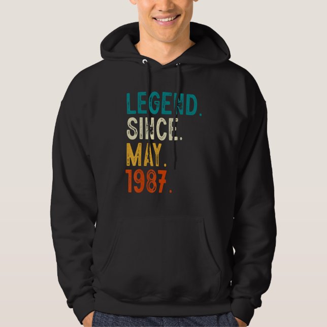 Veste À Capuche 36 Ans Légende depuis mai 1987 36e anniversaire (Devant)