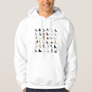 Veste À Capuche 36 races de pigeon