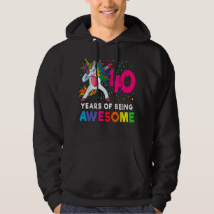 Veste À Capuche 40e anniversaire Dabbing Unicorn Party 40 ans 8