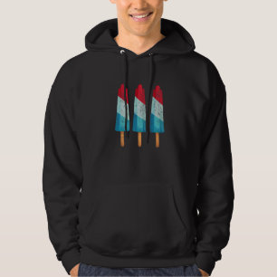 Veste À Capuche 4 juillet Crème glacée Popsicle Rouge Blanc Bleu A