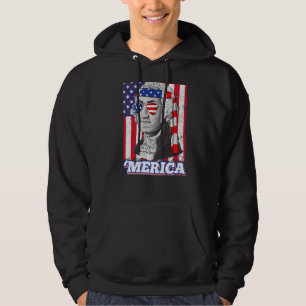 Veste À Capuche 4 juillet George Washington Patriotique Merica Fla