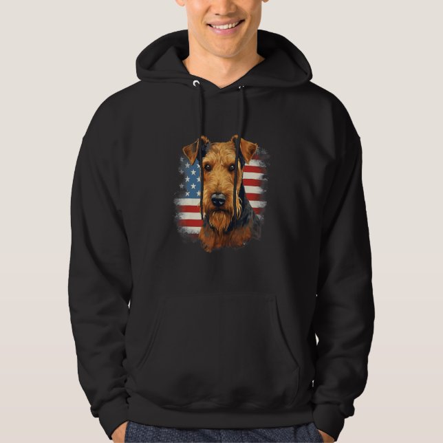 Veste À Capuche 4th Of July US Flag Lakeland Terrier Dog (Devant)