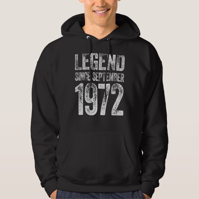 Veste À Capuche 50e anniversaire Septembre Né 50 ans Légende depui (Devant)