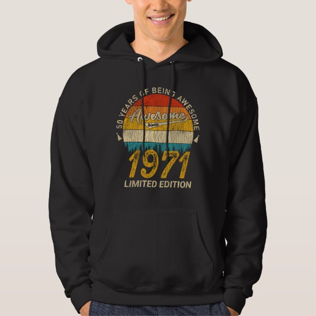 Veste À Capuche 54 Ans 1971 Retro Magnifique 54e anniversaire Cade (Devant)