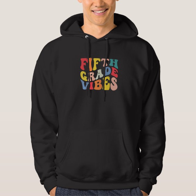 Veste À Capuche 5th Fifth Grade Vibes Teacher Back To School Retro (Devant)