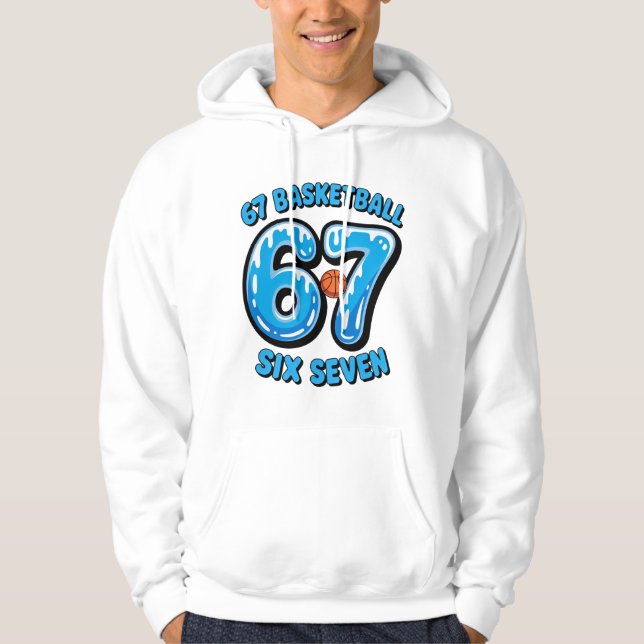 Veste À Capuche 67 Basketball Six Seven Sports Meme Tee (Devant)