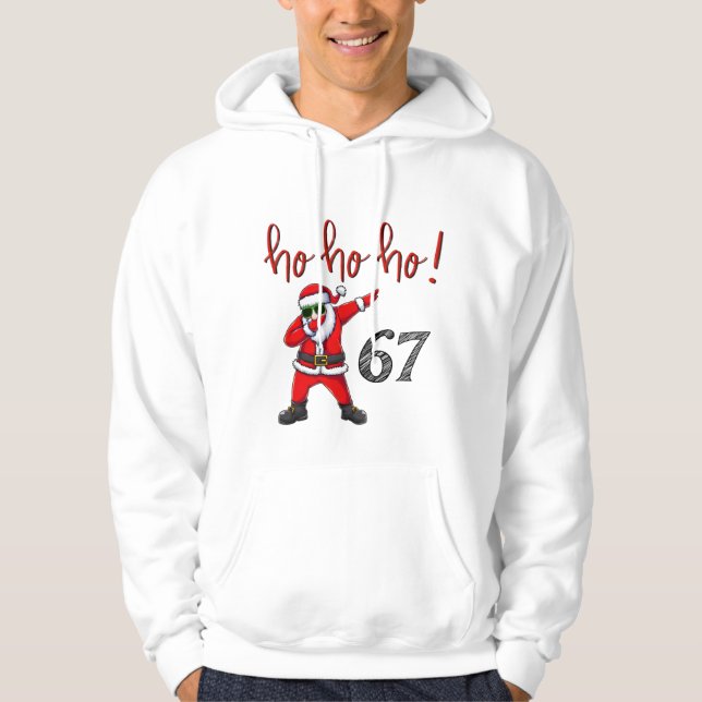 Veste À Capuche 67 Dabbing Santa Christmas Sweatshirt  (Devant)