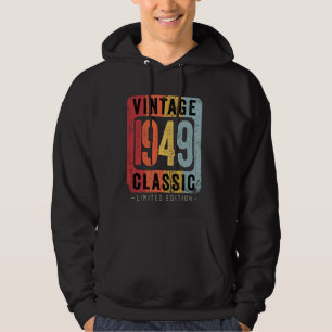 Veste À Capuche 75 ans Vintage 1949 75e anniversaire Décoration