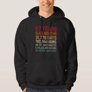 Veste À Capuche 87 ans vintages d'être extraordinaire Unique 87ème