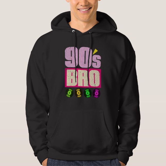 Veste À Capuche 90s Bro Vinyl 90s Musique 1990s Theme Party Nineti (Devant)