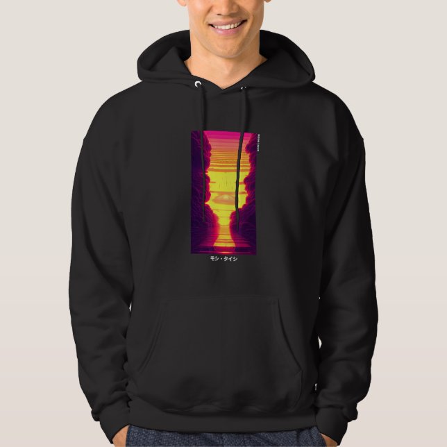 Veste À Capuche 90's Retro Synthwave Japanese Vaporwave Otaku Aest (Devant)