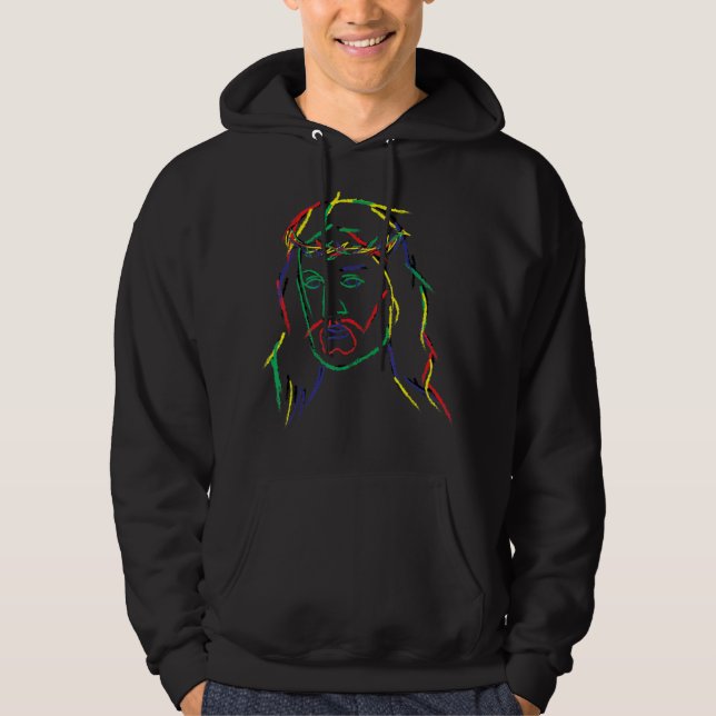 Veste À Capuche Abstrait Jesus Graphic Image Cool Fun Piece T-Shir (Devant)