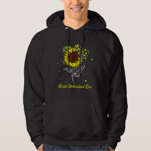 Veste À Capuche Accept Understand Love Sunflower Autism Awareness