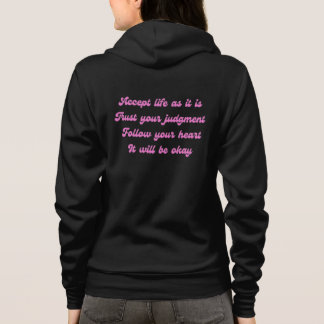 Veste À Capuche Accepter La Vie Car Il S'Agit D'Une Citation Rétro
