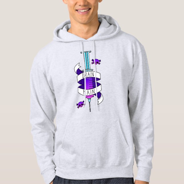 Veste À Capuche Ado Boy Drain principal Gamer Purple Syringe (Devant)