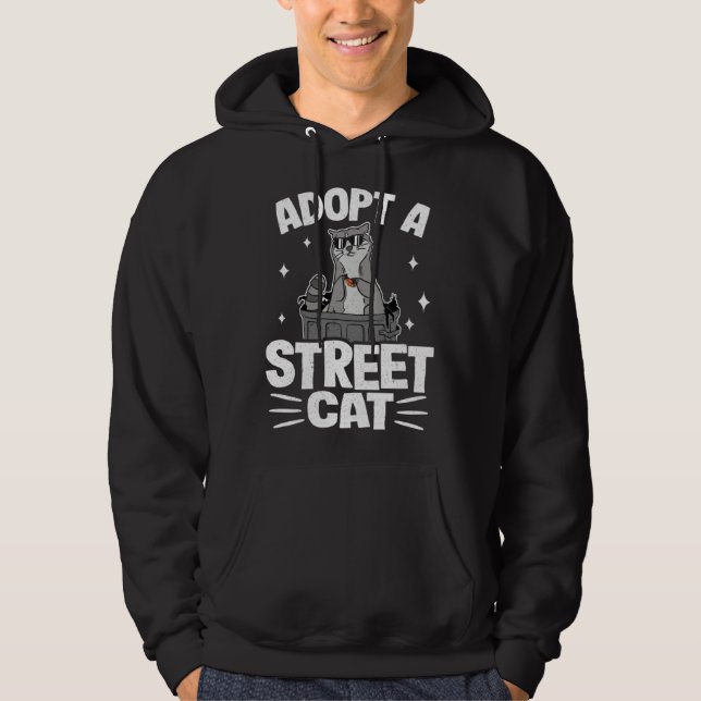 Veste À Capuche Adopt A Street Cat Funny Raccoon 1 (Devant)