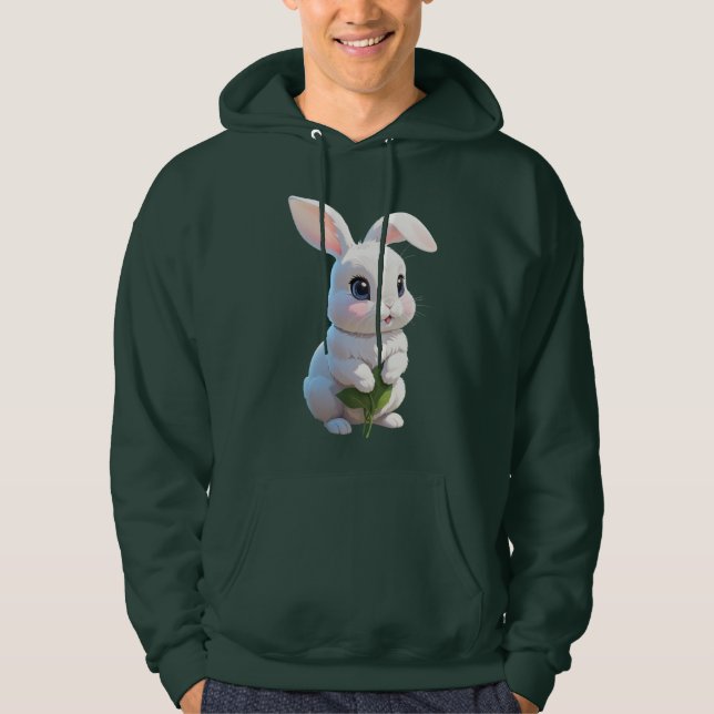 Veste À Capuche Adorable Bunny Hoodie Cute White Rabbit Design (Devant)