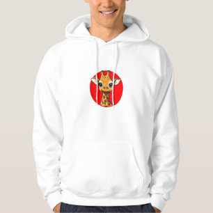 Veste À Capuche Adorable Giraffe Face Big Eyed Cartoon Art