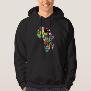 Veste À Capuche Afrique Fière Carte Africaine Continent Avec Drape