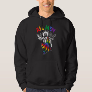 Veste À Capuche Ah Men Lgbt Gay pride Jésus Rainbow Drapeau chréti