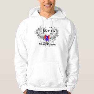 Veste À Capuche Ailes de tatouage de coeur de cancer du colon de