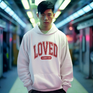 Veste À Capuche AIMÉ PAR CHRIST Valentine Écriture Hommes Blanc