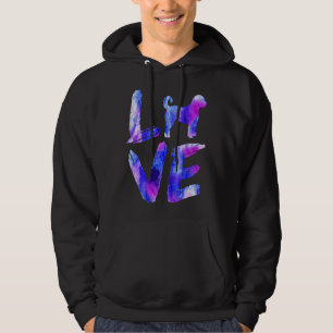 Veste À Capuche Aimer Labradoodle Aquarelle Bleu Chien Maman Papa