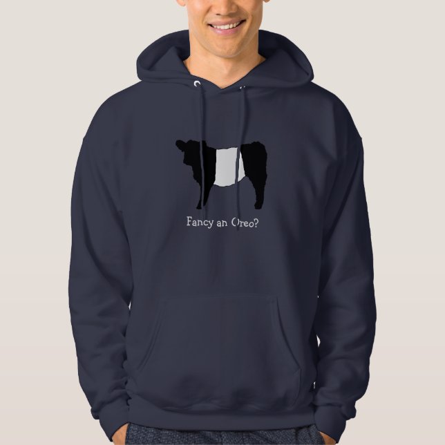 Veste À Capuche Aimez un Oreo ? Vache ceinturée à Galloway (Devant)